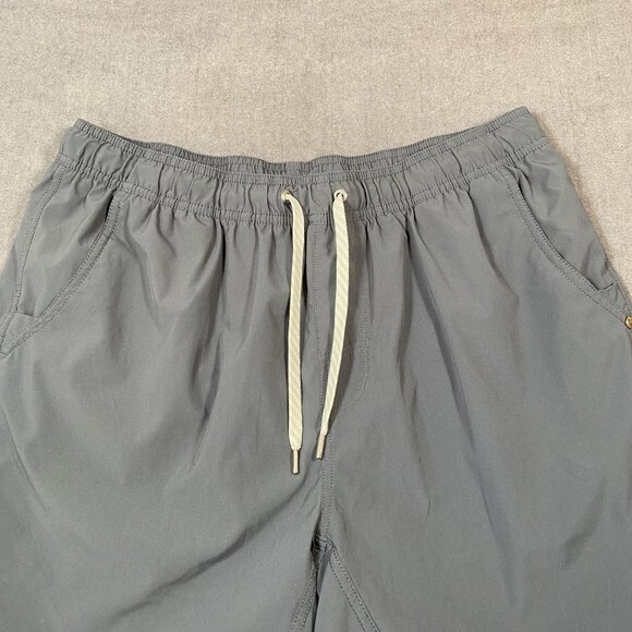 Vuori Mens Gray Elastic Waist Drawstring Shorts X-Large Recycled Polyester Blend - Picture 2 of 10